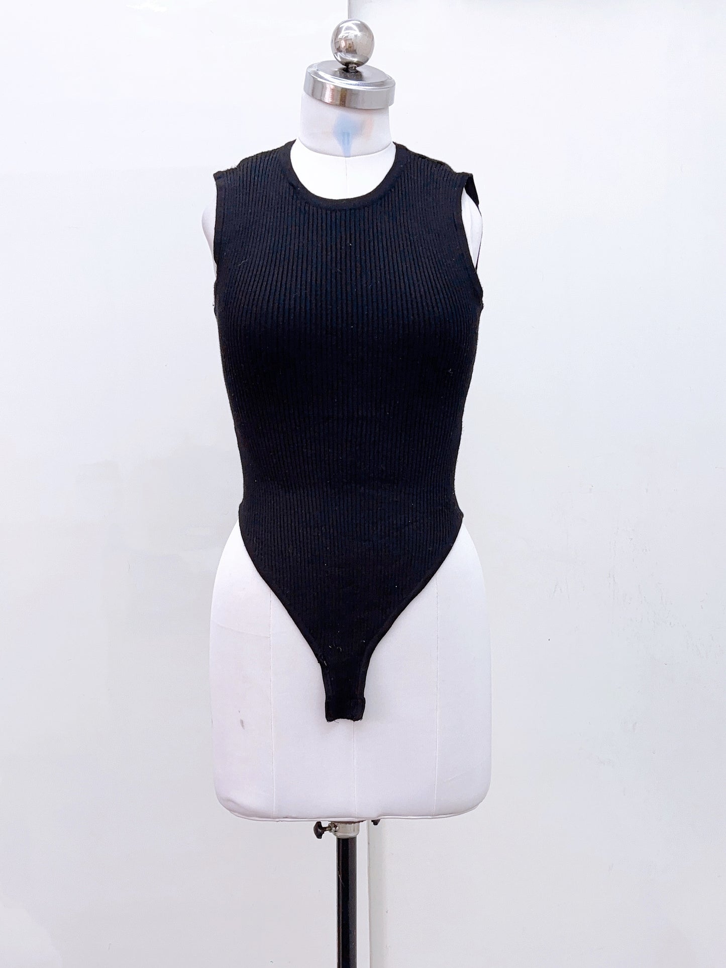 Black Ribbed Bodysuit