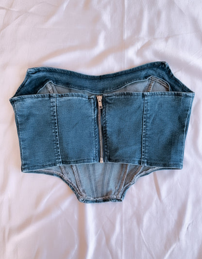 Blue Denim Corset