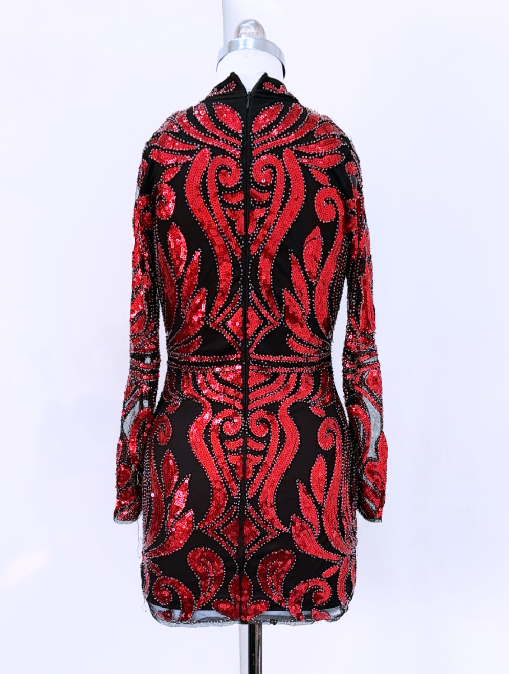 Black Red Sequin Dress